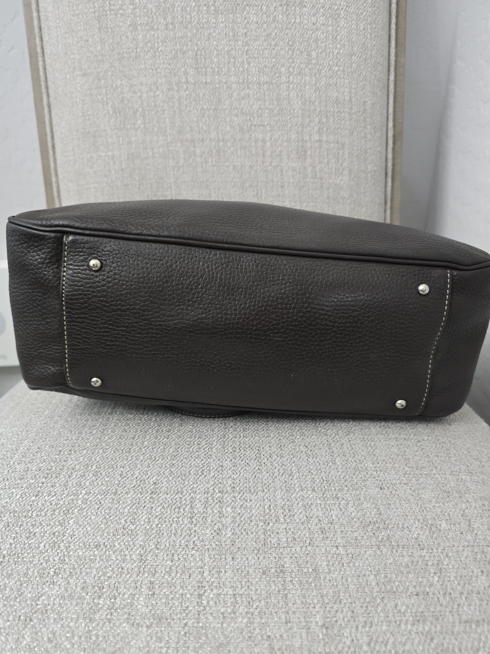 MCM EUC Vintage Dark Brown Pebbled Leather Shoulder Bag - Picture 6 of 9